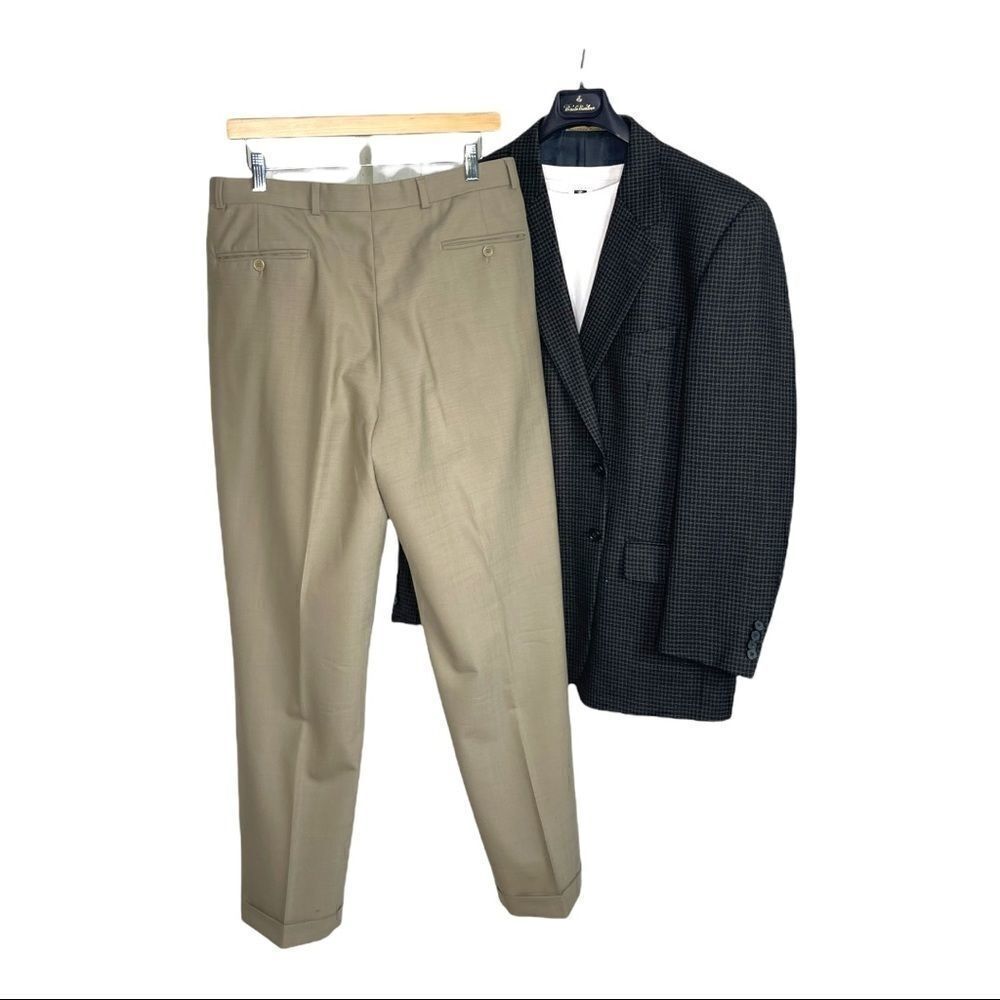 Brooks Brothers 346 wool stretch pleated pants with cuffs - Picture 6 of 7